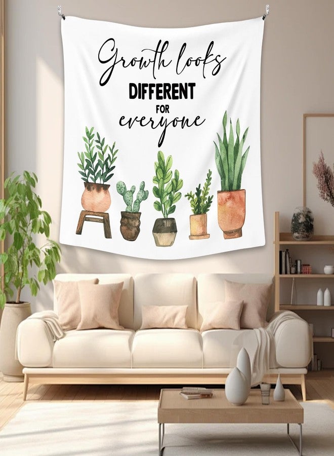 IIDEA 60x50 Inch Growth Looks Different for Everyone Mental Health Tapestry,Inspirational Botanical Wall Hanging,Fabric Plant Wall Decor for Bedroom Classroom Therapy Office Reading Corner - Image 5